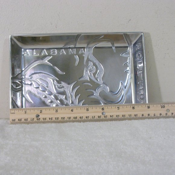 University of Alabama "Rolltide" Aluminum 9-inch Tray - Arthur Court Designs - Picture 2 of 6